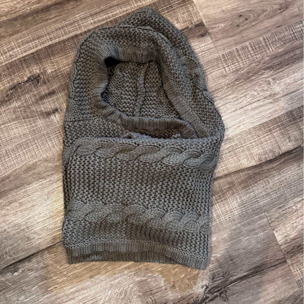 Gray Hooded Infinity Scarf
